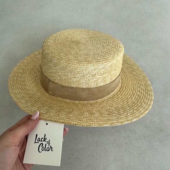 NWT Lack Of Color Spencer Boater Straw Hat w/ Suede Band - Picture 6 of 11